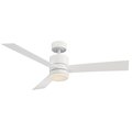 Modern Forms Axis 3-Blade Smart Ceiling Fan 52in Matte White with 3000K LED Light Kit and Remote Control FR-W1803-52L